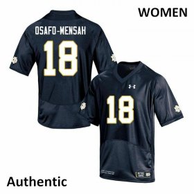 Sale - Navy Nana Osafo-Mensah #18 UND Fighting Irish Authentic Women Official NCAA Football Jersey