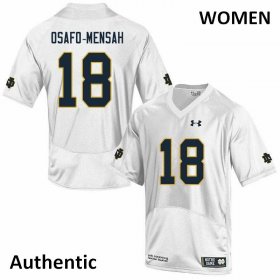 Sale - White Nana Osafo-Mensah #18 UND Fighting Irish Authentic Women Official University Football Jersey