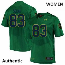 Sale - Green Charlie Selna #83 UND Fighting Irish Authentic Women Official High School Football Jersey