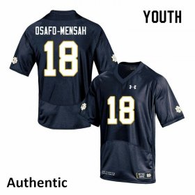 Sale - Navy Nana Osafo-Mensah #18 UND Fighting Irish Authentic Youth Classic High School Football Jersey