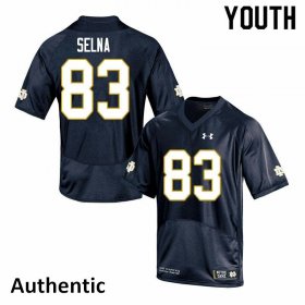 Sale - Navy Charlie Selna #83 UND Fighting Irish Authentic Youth Classic NCAA Football Jersey